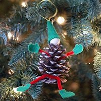 Elf Pinecone Ornament